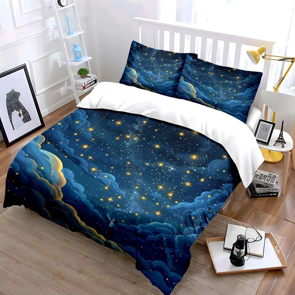 "Starry Sky Home Decor Set" Soft Comfortable Duvet Cover Bedding Set Included 1*Duvet Cover & 2*Pillowcases gift