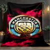 1PZ Coperta Morbida in Flanella Stampata Manchester City F.C. Plaid per Camera da Letto Adulto Salotto Divano Campeggio Viaggio Regali per Fan Regali di Natale