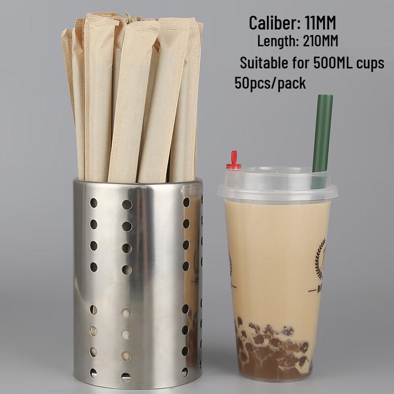 Eco-Friendly Individually Wrapped Kraft Paper Bubble Tea Straws