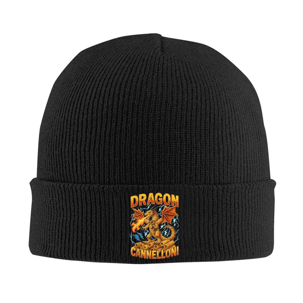 Dragon Cannelloni Brain Rot Meme Italian Brainrot Knitting Hat Beanie Hats Outdoor Elastic Men Bonnet Hats Spring Cute Caps