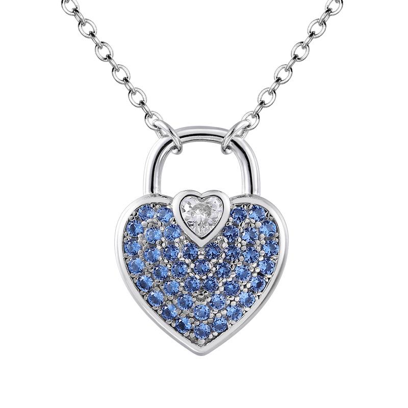 

Beautiful explosive 925 sterling silver jewelry, high-end exquisite niche jewelry, autumn and winter new love lock necklace 925 silver белого золота