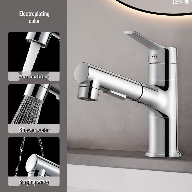 Huejia Kupferbecken-Armatur mit Ausziehbrause