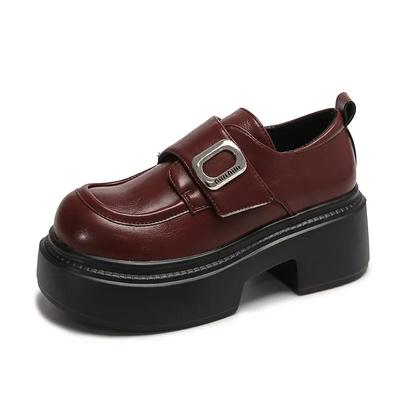 Fashion Spring Autumn Platform Loafers Women Designer Soft-soled Casual Leather Women's Shoes Fashion British Style Pumps Shoes Ladies