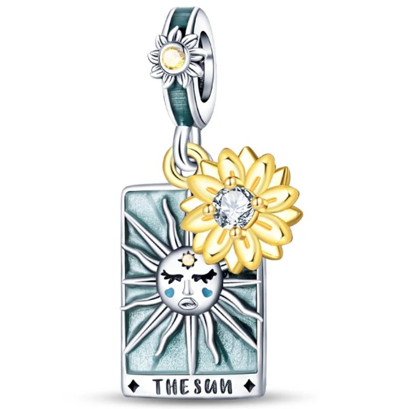 Charms Perlen Kupferrosa Parfümflasche Buchstabe Leuchtendes Glühwürmchen Tarotkarte Perlen Passend für DIY Armbänder Schmuck