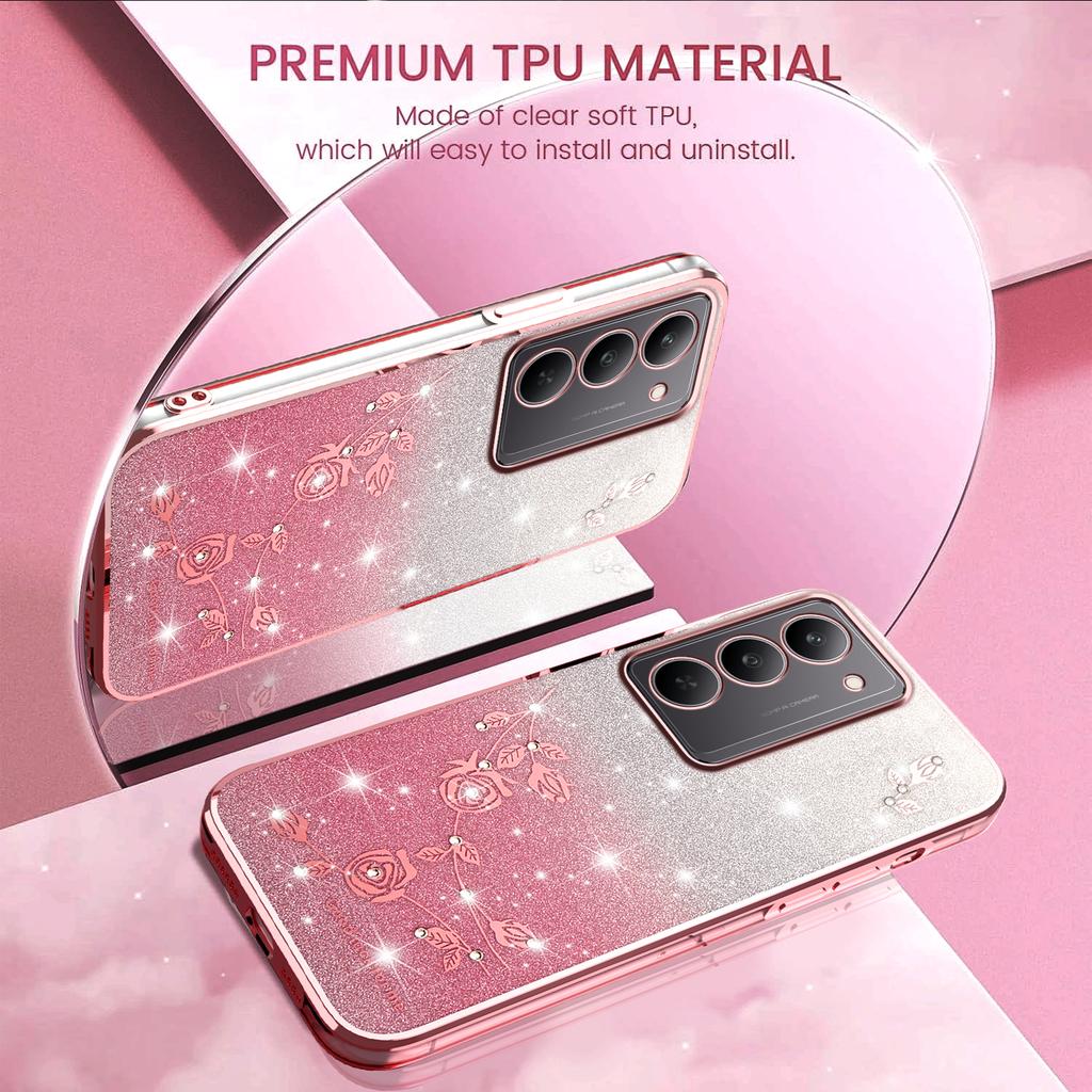 KADEM For Realme V60 Pro 5G/14x (India) 5G Case Flower TPU Flexible Gradient Phone Cover