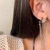 Kpop Irregular Crystal Star Earrings for Women Y2K Chain Tassel Rhinestone Cross Earrings Fashion Piercing Geometric Earring Accessories