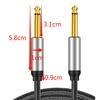 Guitar Instrument Cable Gold-plated Audio Stereo Cable Nylon Braid TRS Connector Low Noise Resistance for Multimedia Speakers