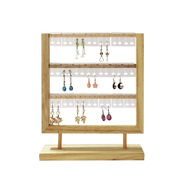 Solid Wood Multi-layer Jewelry Display Stand Earring Rack Earring Piece Matching Display Stand Simple Jewelry Storage Prop