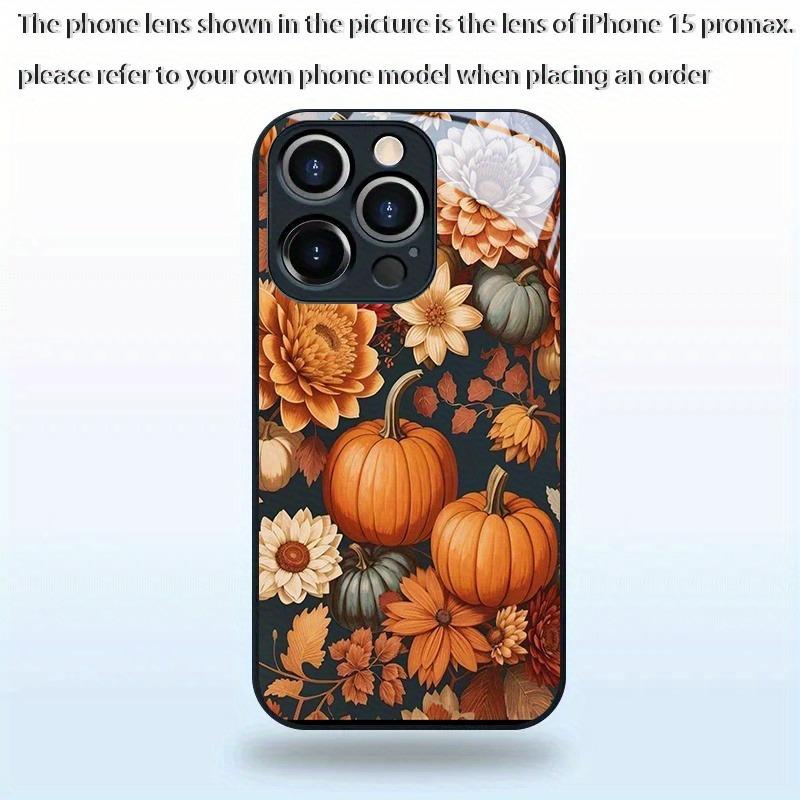Autumn Pumpkin Flowers Pattern Tempered Glass Phone Case For Samsung Galaxy S23 S24 S25 S26 Ultra Plus FE Shockproof Cover