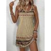 2026 Summer New Arrival Fashionable Women's Striped Print Tank Dress Casual Beach-Style Round-Neck Sleeveless Loose-Fit Dress