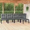 Vidaxl 5-Cz. Garden Lounge Set, Black-Grey, Poly Rattan