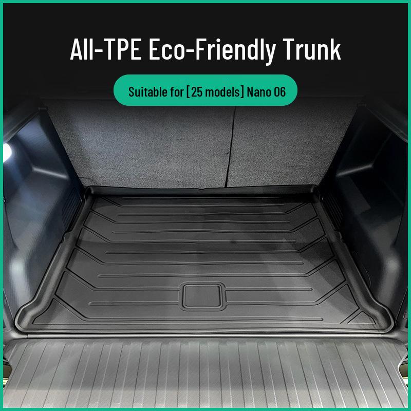 Eco-friendly TPE waterproof trunk mat for the 25-model Nano 06 car.
