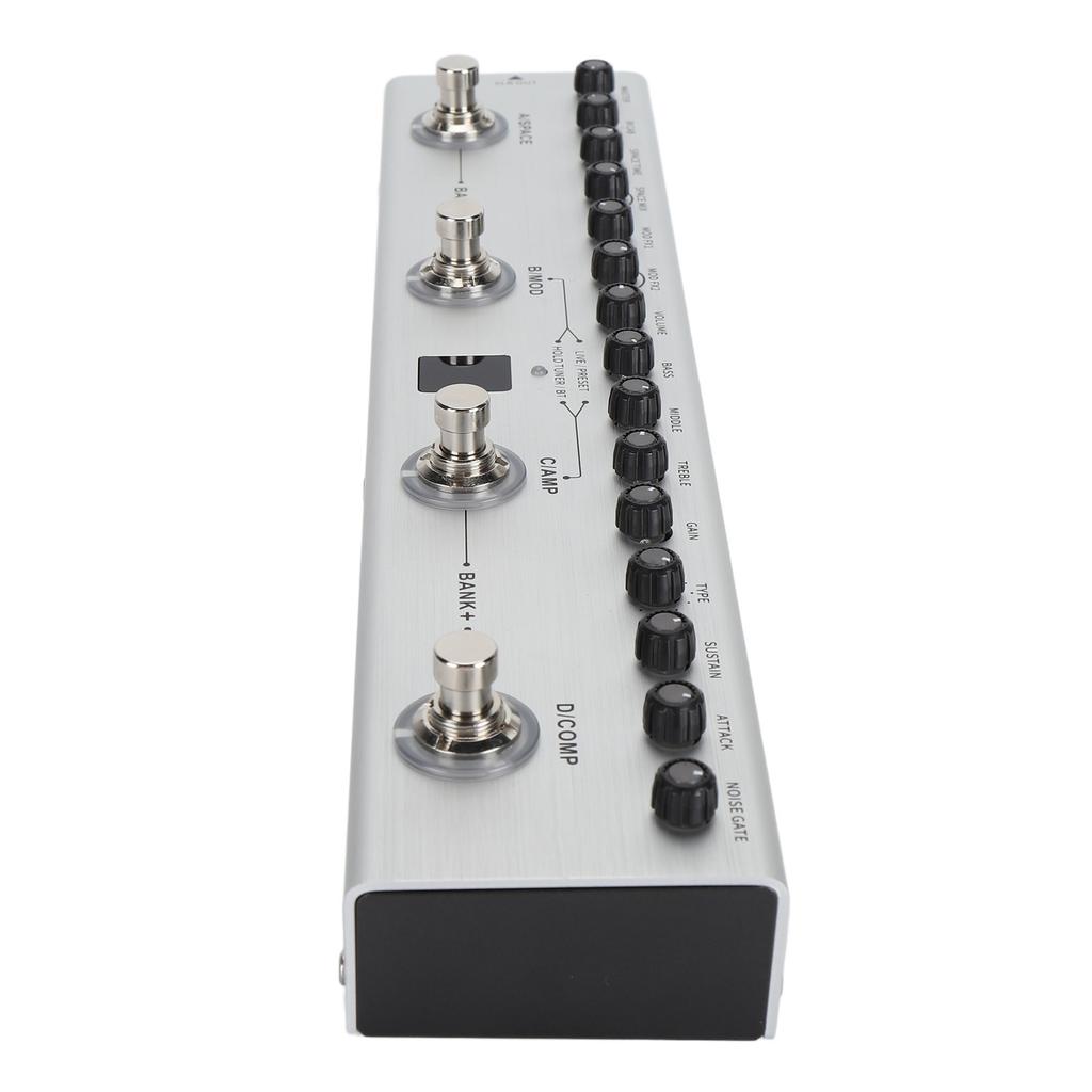 Multieffekter Bassgitarpedal Digital Oppladbar Elektrisk Gitar Effektor 36 Toner 9 AMP 8 IR