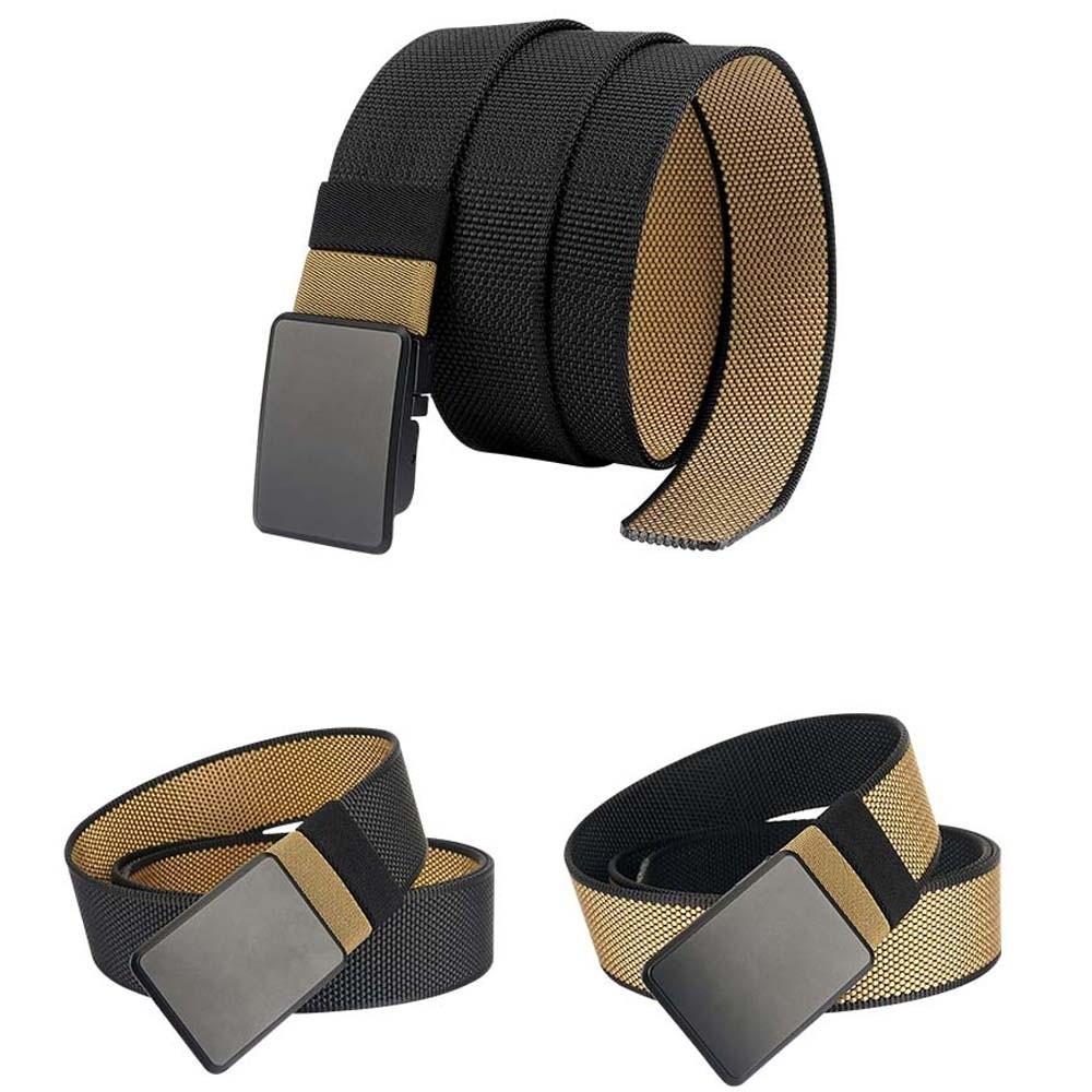 Zinc Zinc Alloy Both Sides Available Belt Texture Nylon Waistband Adjustable Men Weaving Belt Suit