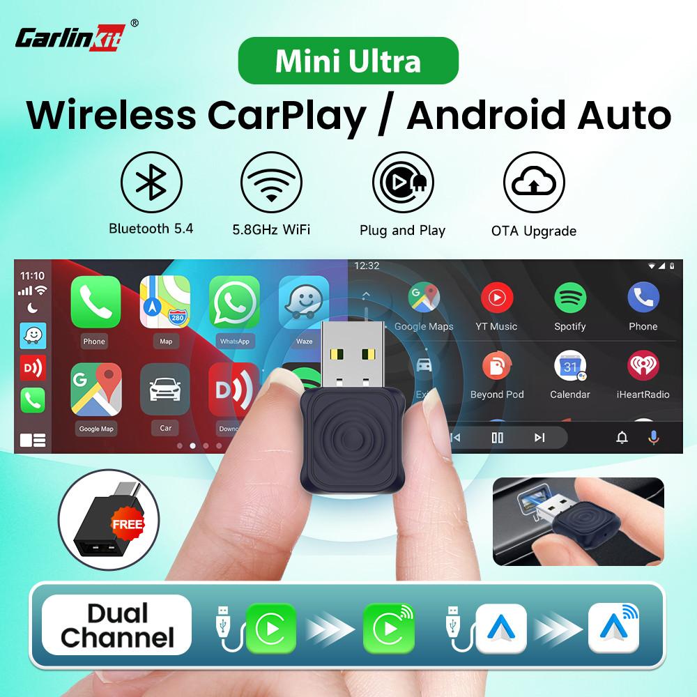 Carlinkit 2-в-1 Мини Ультра Беспроводной Адаптер Carplay и Беспроводной Адаптер Android Auto Проводной в Беспроводной Plug and Play
