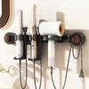 Plastic Suction Cup Hair Dryer Holder Wall Mounted Large Capacity Curling Iron Holder Movable Space Saving Blow Dryer Hanger