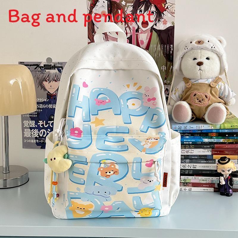 Cartoon Cute Rabbit Elephant Koala Dog Animal Letter Printed Backpack Student