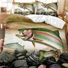 Big Pike Hunting Fly Fishing Bedding Set Bedroom Soft Modern Bedspreads Comefortable Kids Duvet Cover Quilt Cover And Pillowcase
