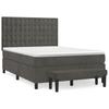 Box Spring Bed with Mattress Dark Grey 140x190 cm Velvet