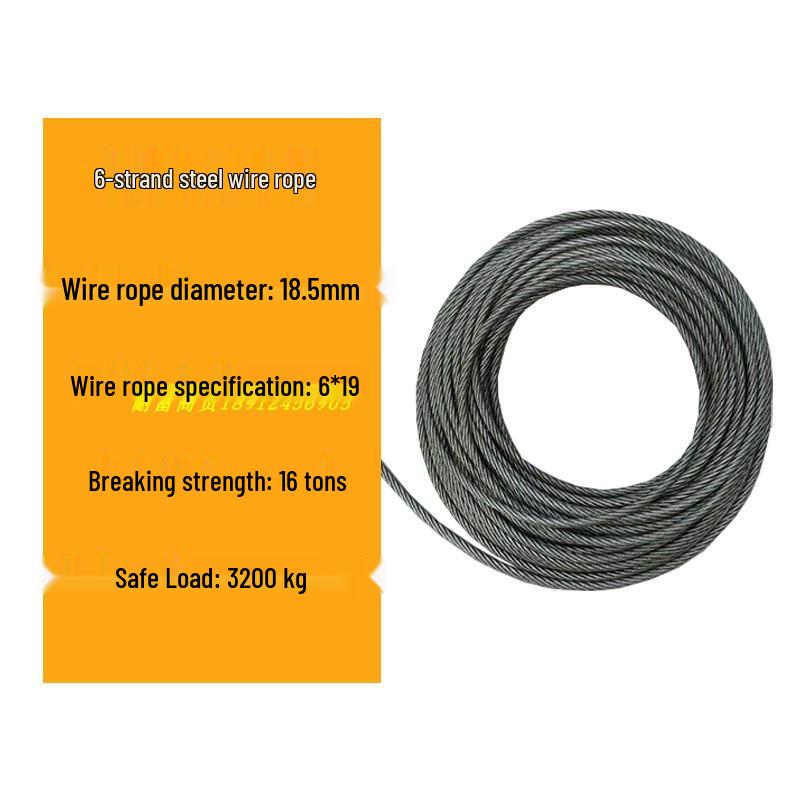 6-Strand Steel Wire Rope with Fiber Core for Electric Hoists and Tower Cranes