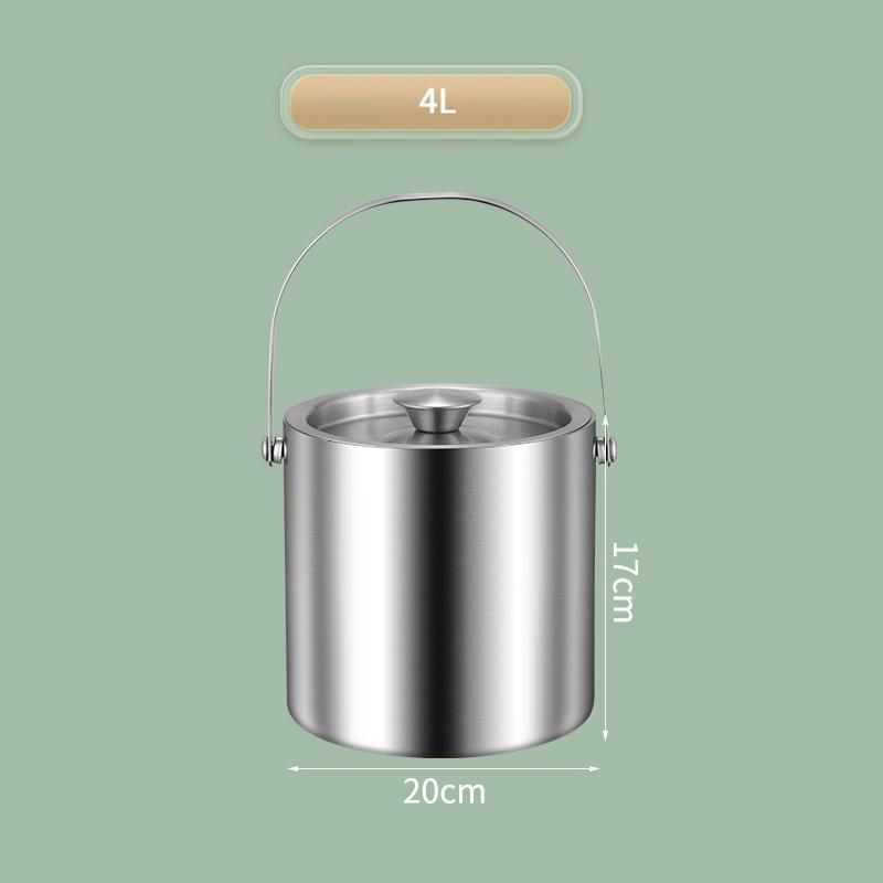 1.6/2/3/4L Stainless Steel Ice Bucket Insulated Ice Bucket With Lid Bar Party Whiskey Beverage Tools Beer Wine Bottle Container