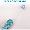6Pcs Beadable Pens Bulk, Glitter Ballpoint DIY Beads Diamond Pens Beadable Items Making Kit Beads Supplies Bling Pen, Cute Pencils for DIY Making