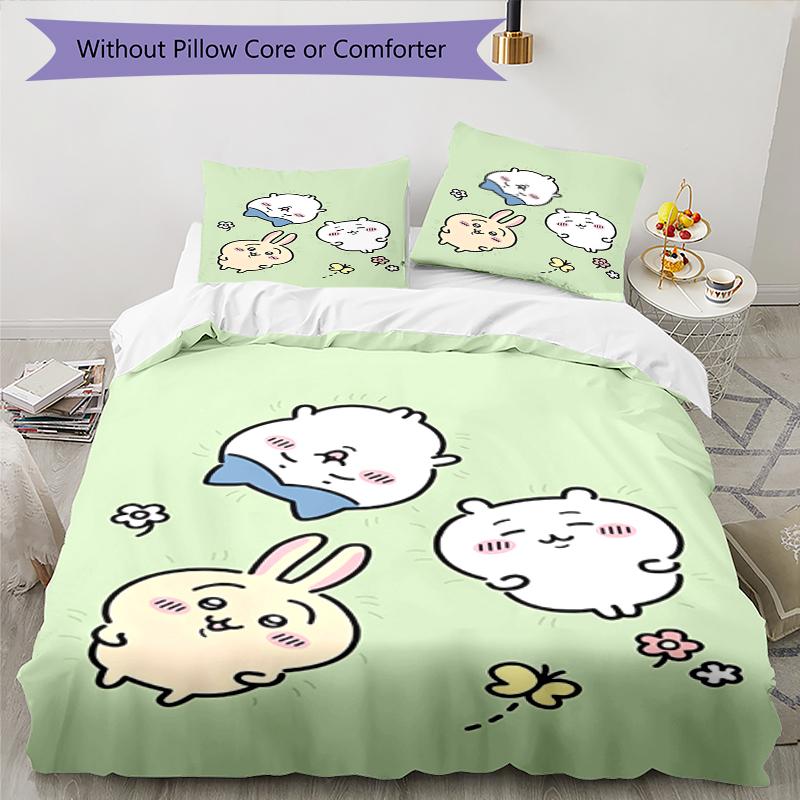 3pcs Usagi Bedding Set Duvet Cover Closure Includes 1 Duvet Cover & 2 Pillowcases, Soft and Comfortable for All Seasons.