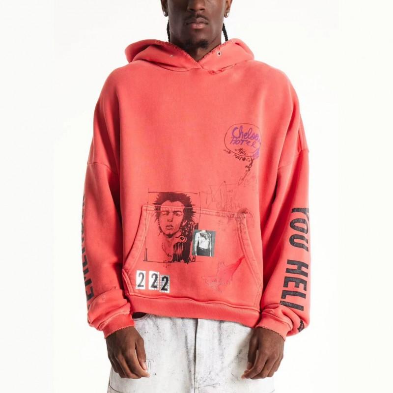 Mens Oversized Relaxed Fit Vintage Washed Cotton Hoodie Streetwear Sweatshirt