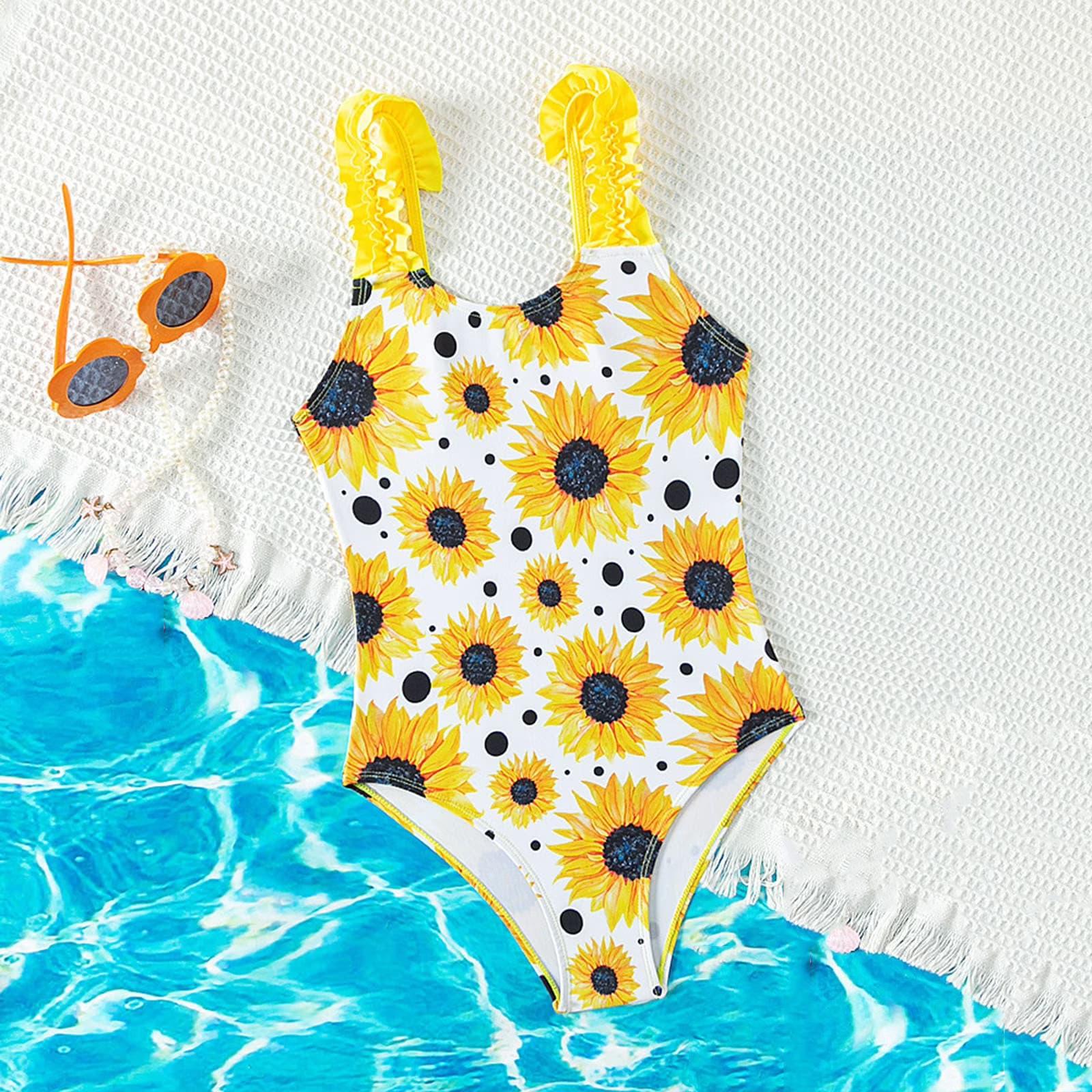 Girls Printed One-Piece Swimsuit Casual Fashion For Kids 120