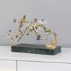 Amethyst Tree Golden Tree Metal Handicraft Crystal Sculpture Handmade Crystal Statue Metal Decorative Figurines Home Decoration