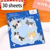 Cat and Dog Diary Post it, Cute Cartoon Cat and Dog Memo, Creative High Beauty Student Memo
