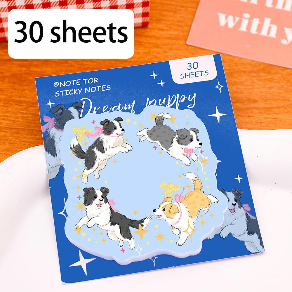Cat and Dog Diary Post it, Cute Cartoon Cat and Dog Memo, Creative High Beauty Student Memo