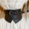 Black Elastic Cummerbunds Adjustable Waist Corset Elegant Wide Belt  Dress