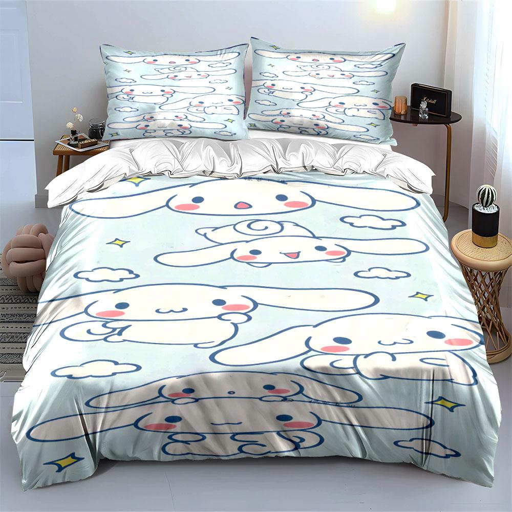 Fluffy Skies with Friends Bedding Sets Duvet Covers Pillowcases(1* Duvet Cover 2* Pillowcases Without Duvet Insert)