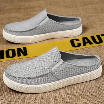 Męskie buty letnie oddychające sandały męskie wszechstronne buty jednolite wygodne oddychające buty codzienne leniwe buty na jeden pedał męskie buty płócienne