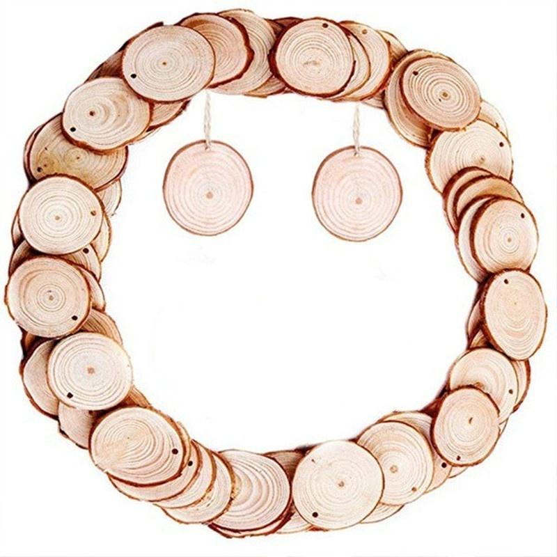 50 Dischi Di Legno Naturale DARENYI Per Decorazioni Natalizie, Diametro 8,9 Cm, Con Foro E Cordino, Da Dipingere E Personalizzare Per Natale E Fai Da Te