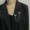 * New Sale Punk Butterfly Chain Tassel Brooches Lapel Pin For Women Men Hip Hop Metal Suit Clip Cool Clothing Korean Accessories