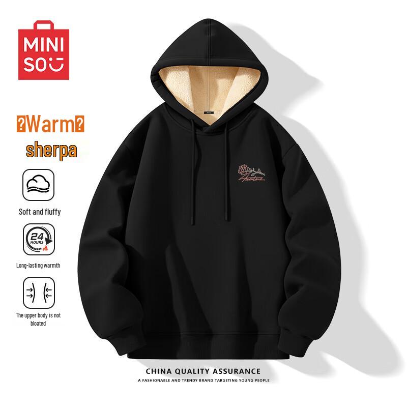 MINISO Men's Heavyweight Hooded Pullover Sweatshirt