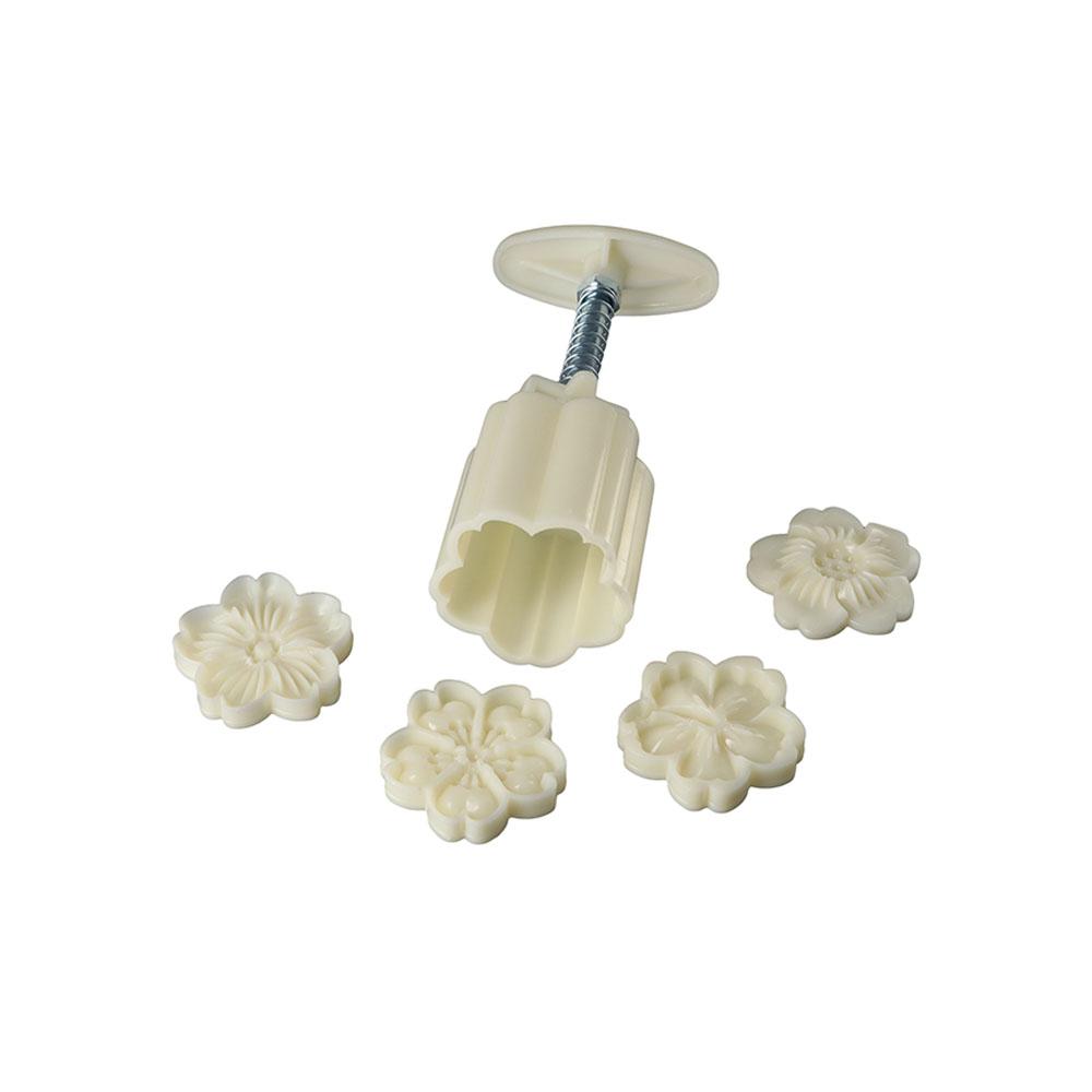 Hand-pressed Cookie Stamps Plastic Cherry Blossom Mooncake Mold Baking Tools   DIY