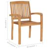 Stackable Garden Chairs with Cushions 6 pcs Solid Teak Wood