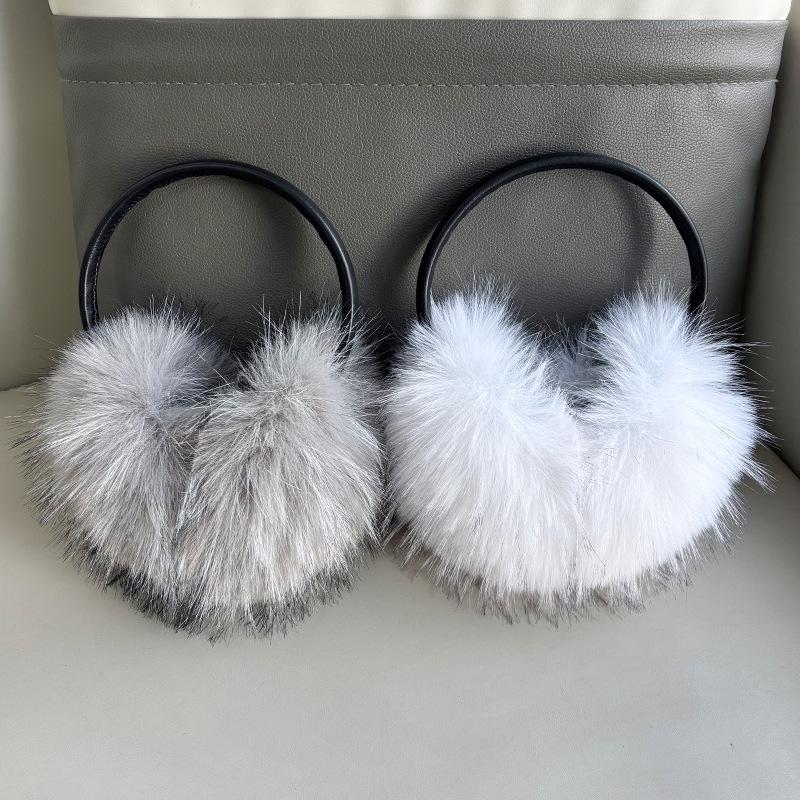 Plush Women's Winter Earmuffs - Faux Mink Fur, Windproof & Cozy for Outdoor Cycling.