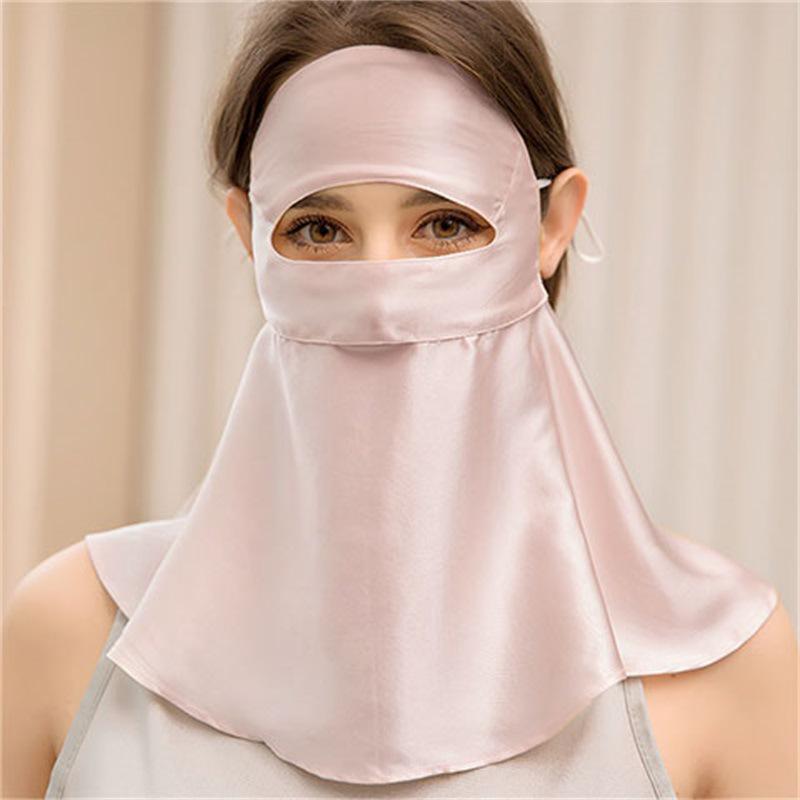 Mulberry Silk Facekini: Full Face & Neck UV and Smoke Protection Mask for Women