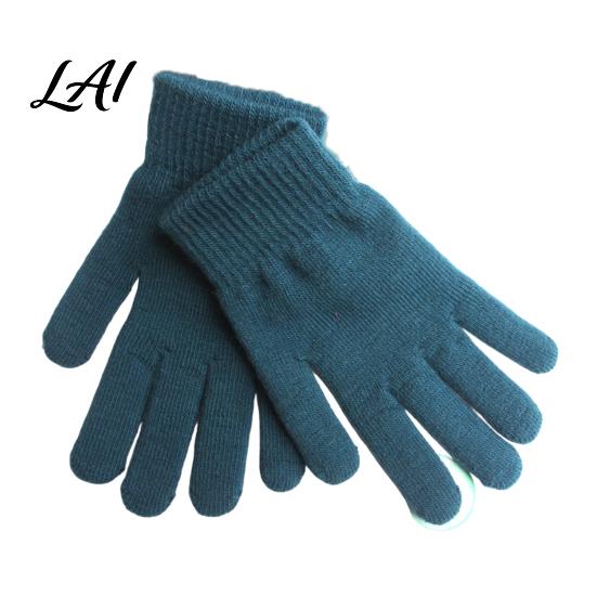 Cold Weather Accessories for Men Women Winter Thermal Gloves Women Thickened Velvet Lined Mittens Knit Five Finger High Elasticity with Elastic Rib