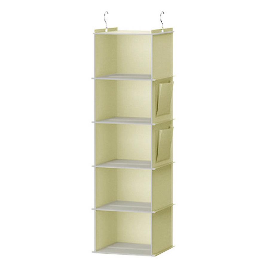 Multi-layer Washable Hanging Wardrobe Organizer with Metal Hooks and Bamboo Strips