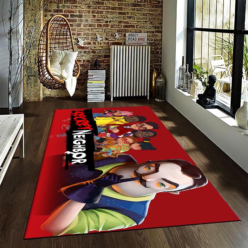 Secret Neighbor Cartoon Carpet suitable as a non-slip mat for the living room or bedroom sofa