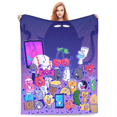 BFDI Inanimate Insanity Todos los Personajes Mantas de Franela Manta Suave para Sofá Silla Viaje Colcha Cubre Sofá Cama