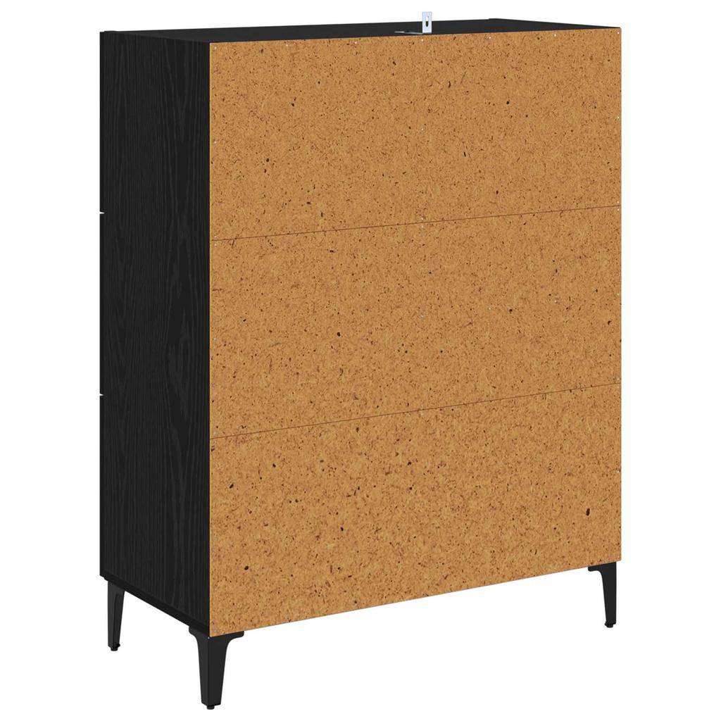 Sideboard with Drawers Black Oak Effect 69.5 x 34 x 90 cm