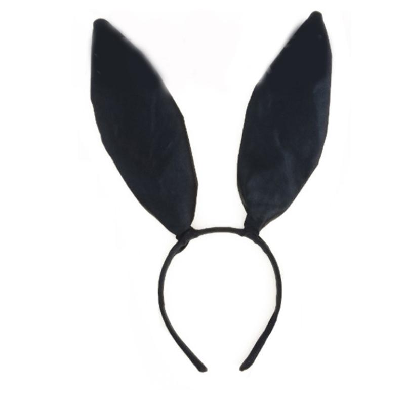 Female Cosplay Plush  Rabbit Ears Headband Tail Bowtie Masked Party Suit Outfit