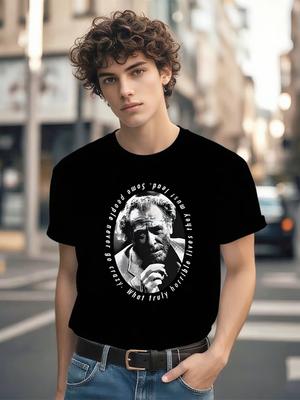 CHARELS BUKOWSKI PORTRAIT T-shirt Quote Barfly Poetry Drinker Saufen USA