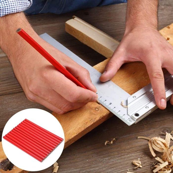 Crayons de Charpentier 17,5 cm – Marquage Précis Bois &amp; Béton Lot de 4